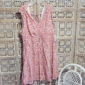 Floral Pink Sleeveless Dress Sz XL